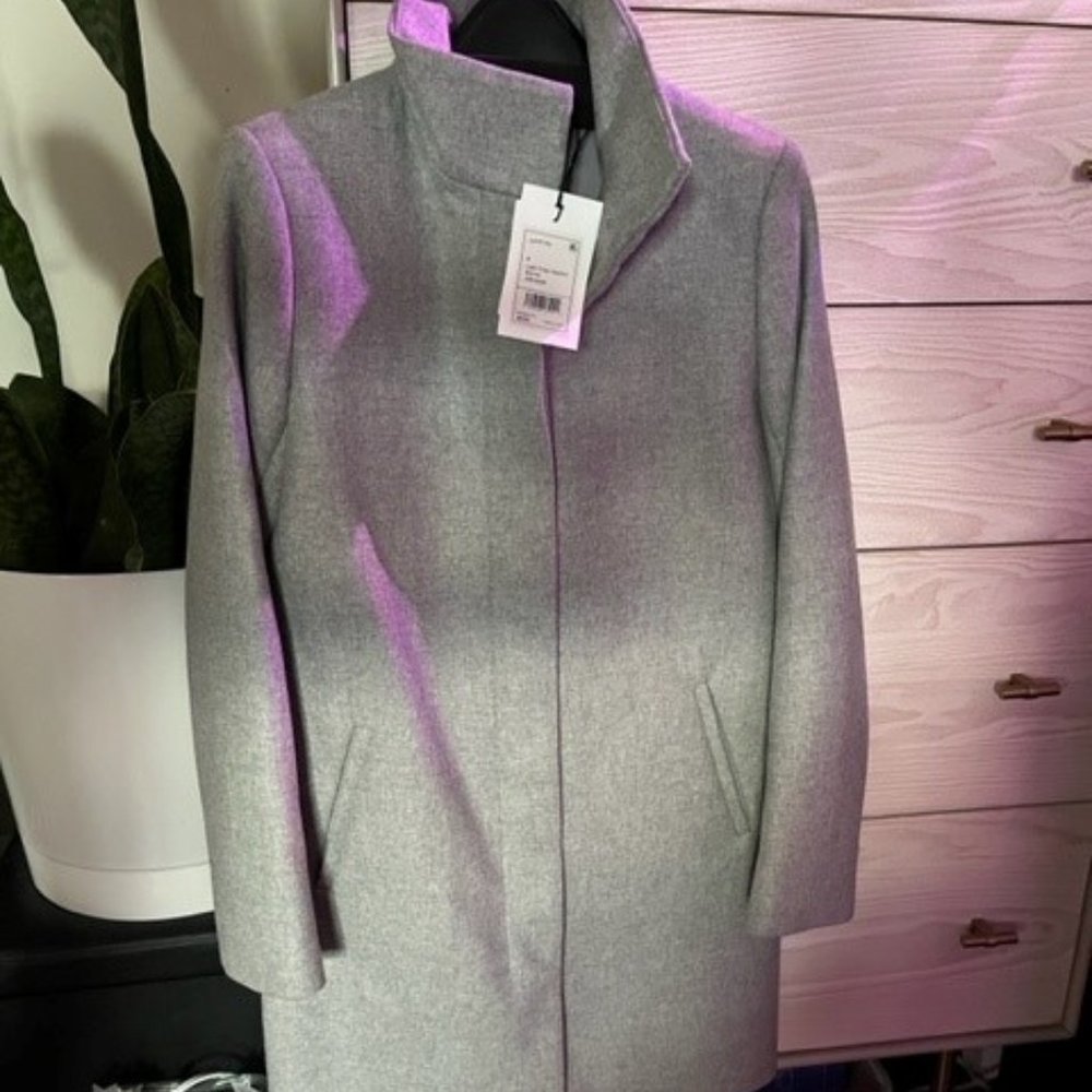 Theory wool coat, lt grey, P, new with tags